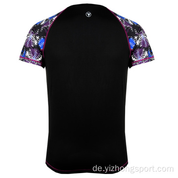 Feuchtigkeitsableitendes Dry Fit T-Shirt Schwarz Royal